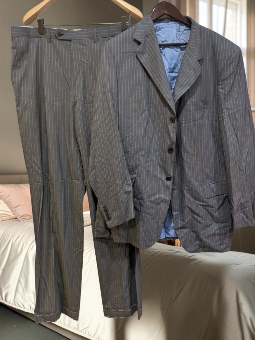 Brioni -Made in Italy - Mens Striped  Suit Jacket and Pants Size US 45 Long New